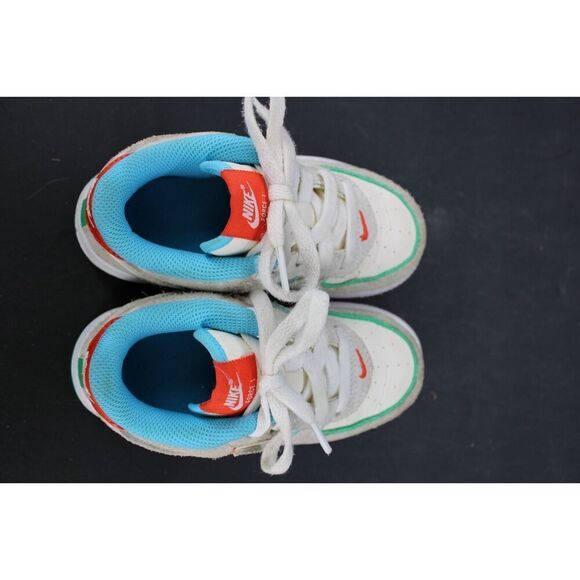 8.5c Kids Nike Air Force 1 LV8 2 BT Pale Ivory White-Picante Red FQ8352 110 - Picture 10 of 11